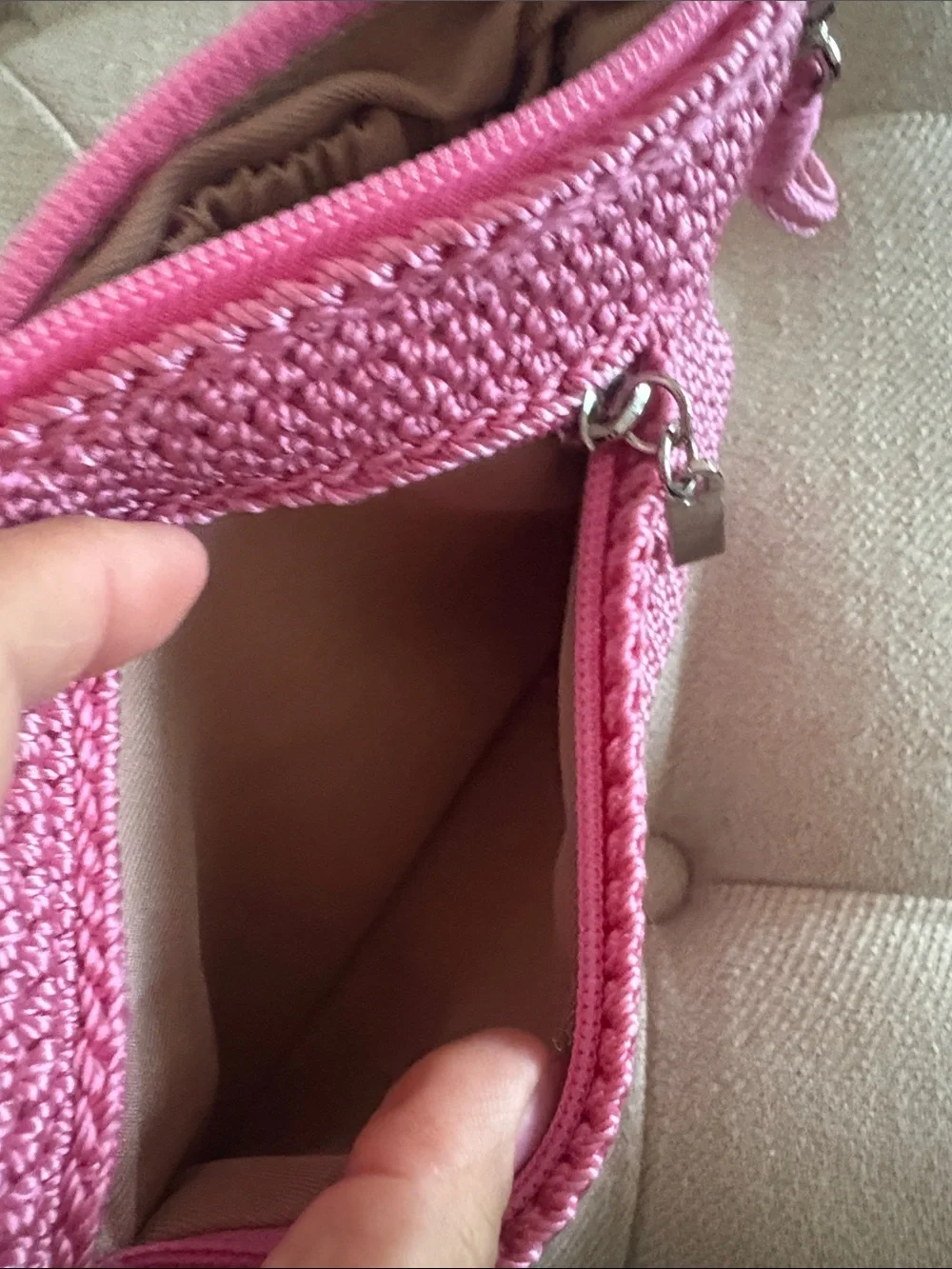 The Sak Pink Woven Wristlet Clutch
